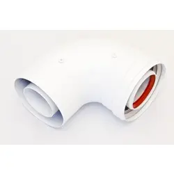 комплектующие-систем-отопления-Отвод коаксиальный 90° M/F Ø60/100, 3318003