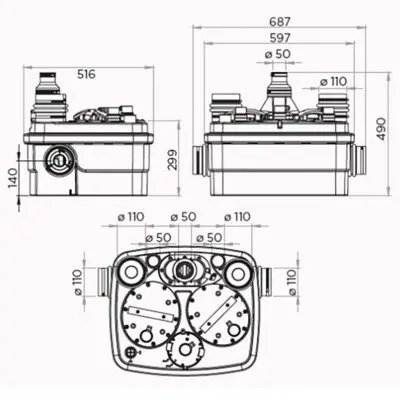 Канализационные насосные станции SFA SANICUBIC 2 PRO IP68 NM