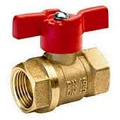 Кран шаровый латунный ДУ 15 (G1/2") Ру1,6МПа муфтовый,  бабочка, полнопроходной Valfex