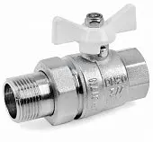 Кран шаровый DN 25 латунный с американкой, STI