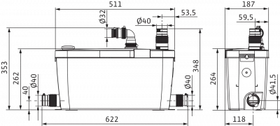 Канализационные насосные станции WILO HiDrainlift 3-35