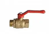 Кран шаровый латунный ДУ 32 (G1 1/4") Ру1,6МПа муфта-штуцер,  рычаг, полнопроходной